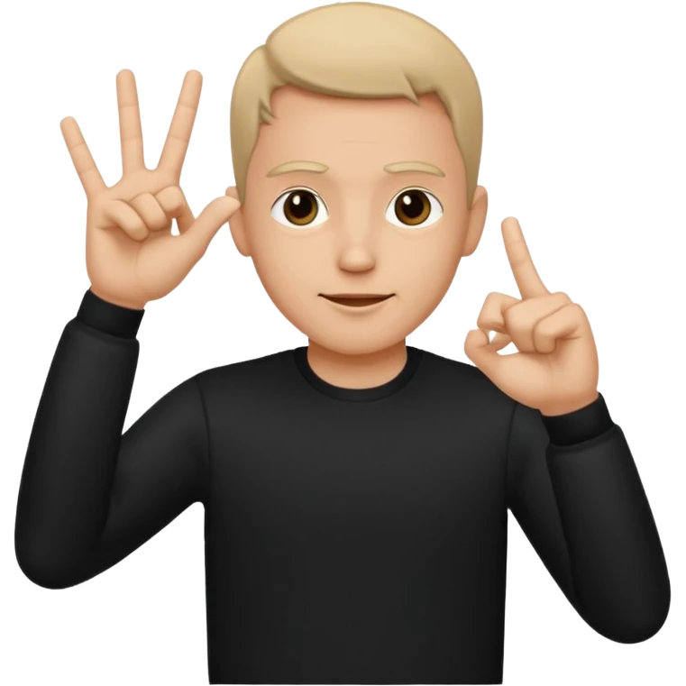 A man wear black his skin tone is beige and he does like Yoo wassup emoji