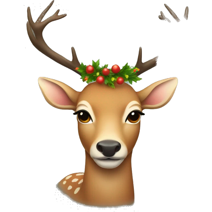 Deer with a garland on the horns emoji