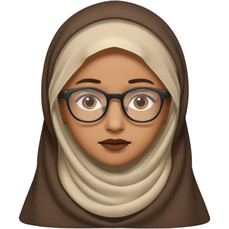 A veiled emoji wearing glasses emoji