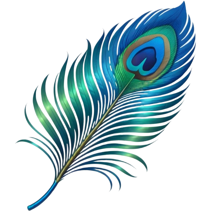 Small peocok feather as emoji emoji