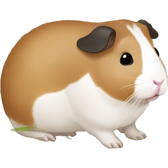 Guineapig eating  a strand of long grass hay  emoji