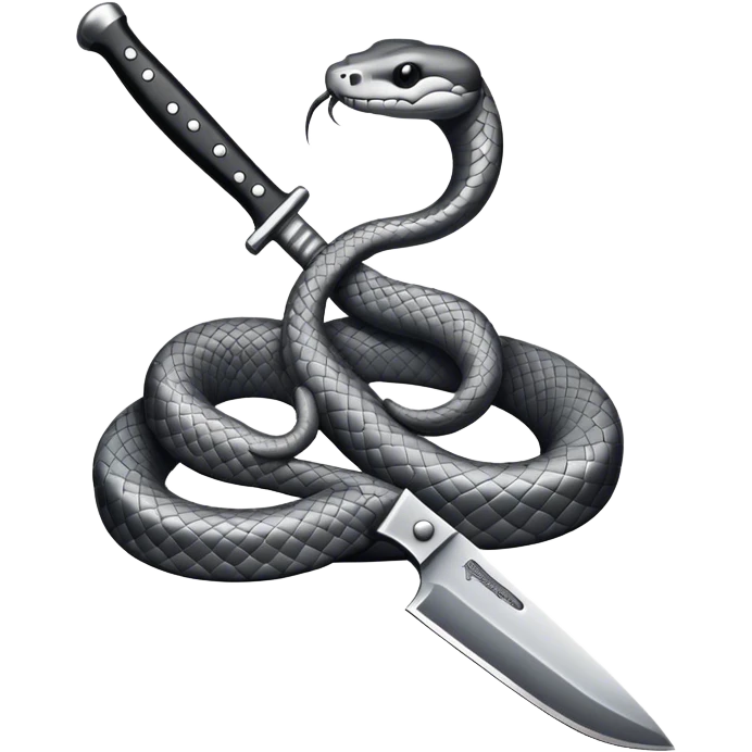 snake coiled around a knife american traditional tattoo emoji