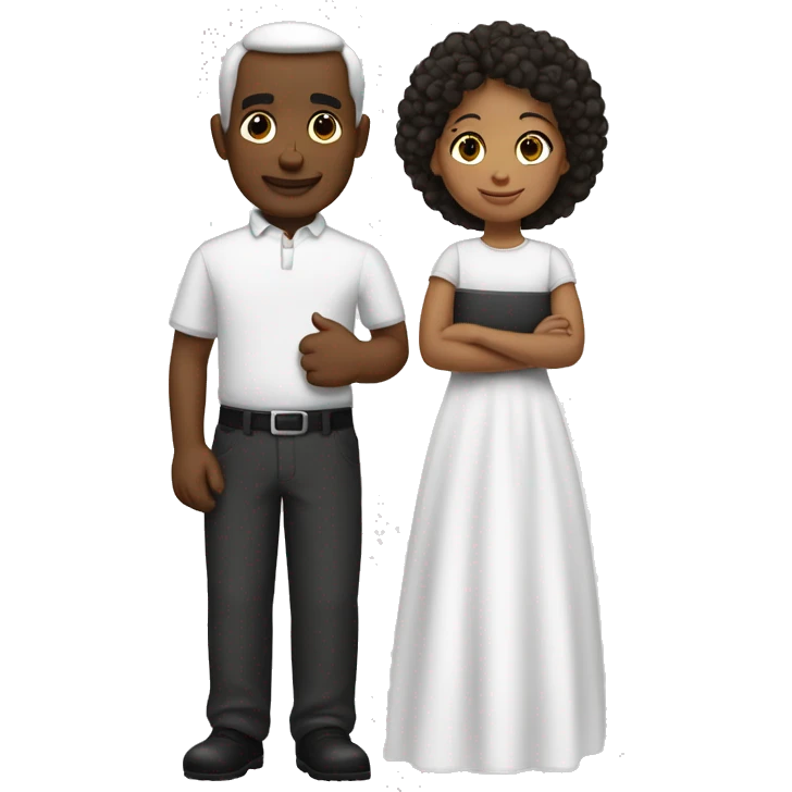 padre negro e hija blanca jovenes emoji