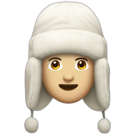 White ushanka hat emoji