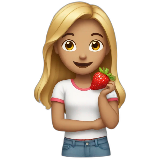 girl that loves strawberries emoji