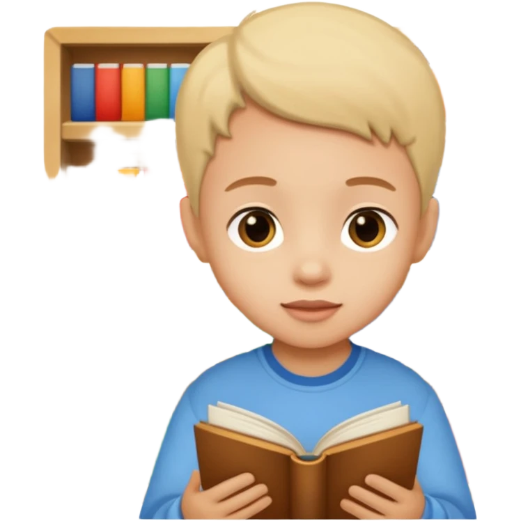 Child + picture book, Library Visitor. emoji