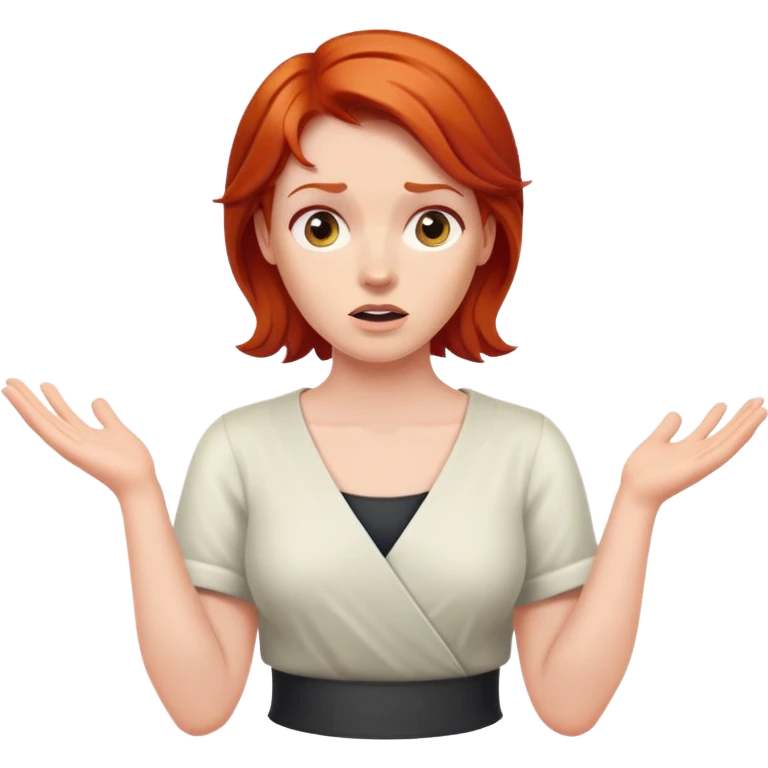 Redhead person shrugging  emoji