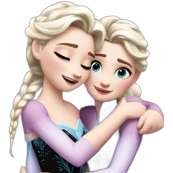elsa hugs her sister anna emoji