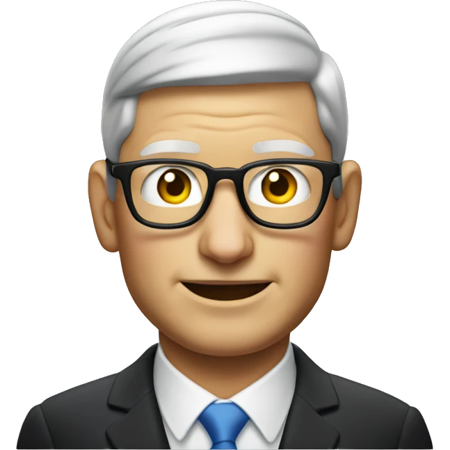 Tim cook with apple logo emoji