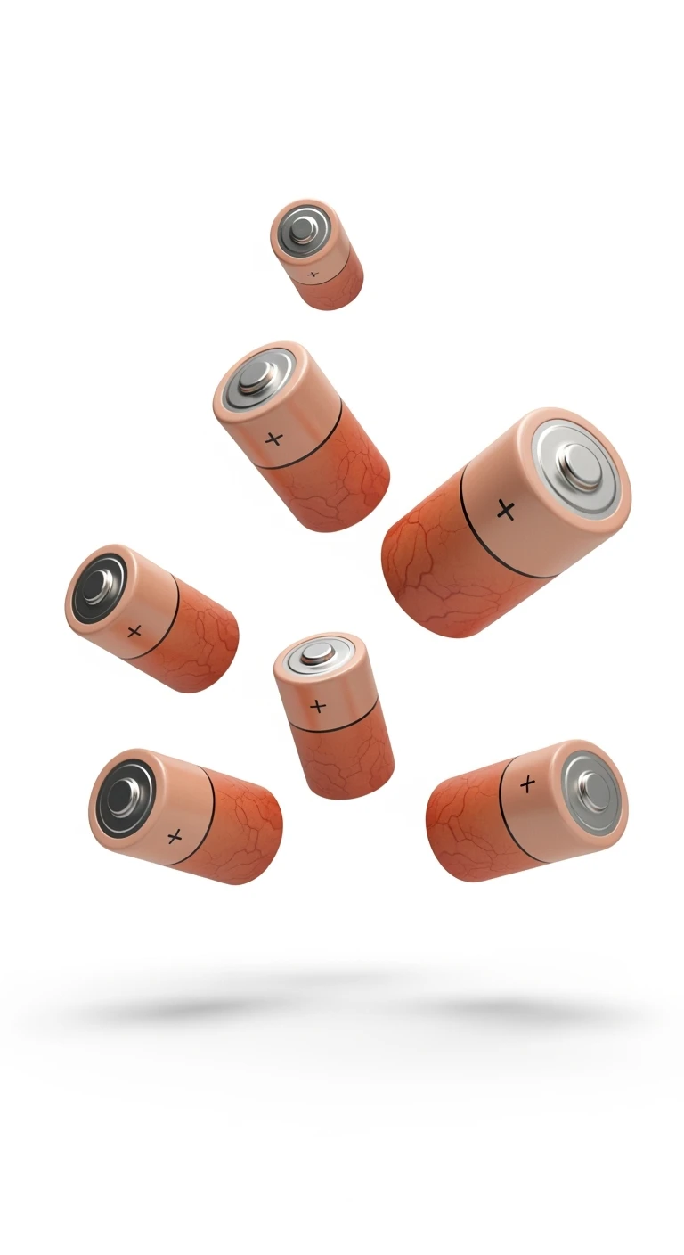 6 BATTERI INTESTINALI BORDEAUX FLUTTUANO IN ARIA, IPERREALISTICO 4K, ISOLATI SU SFONDO BIANCO emoji