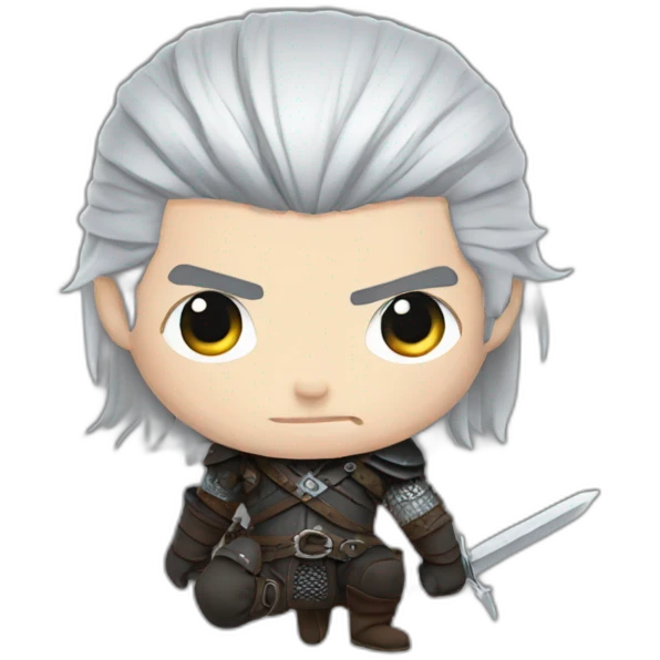 geralt the witcher as chibi emoji
