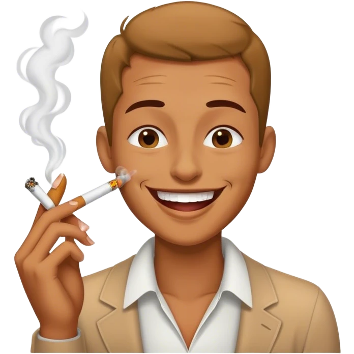 Me smoking and laughing  emoji