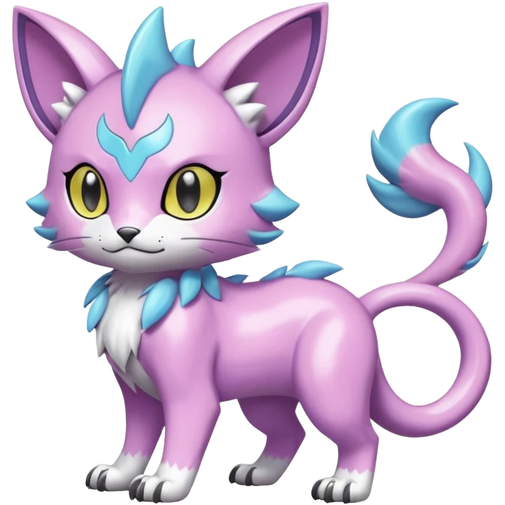 Pastel Shiny Cute Elegant Realistic Adorable Pretty Beautiful Meicoomon-Gatomon-Liepard-Pokémon-Digimon-Fakémon-fusion-hybrid-creature emoji