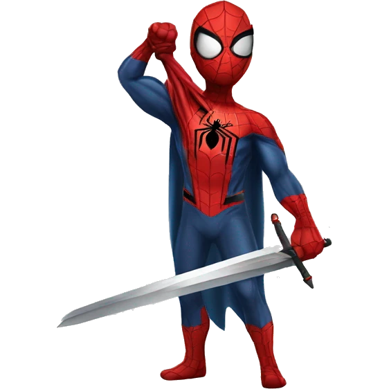 Spider-man with a BIG SWORD emoji