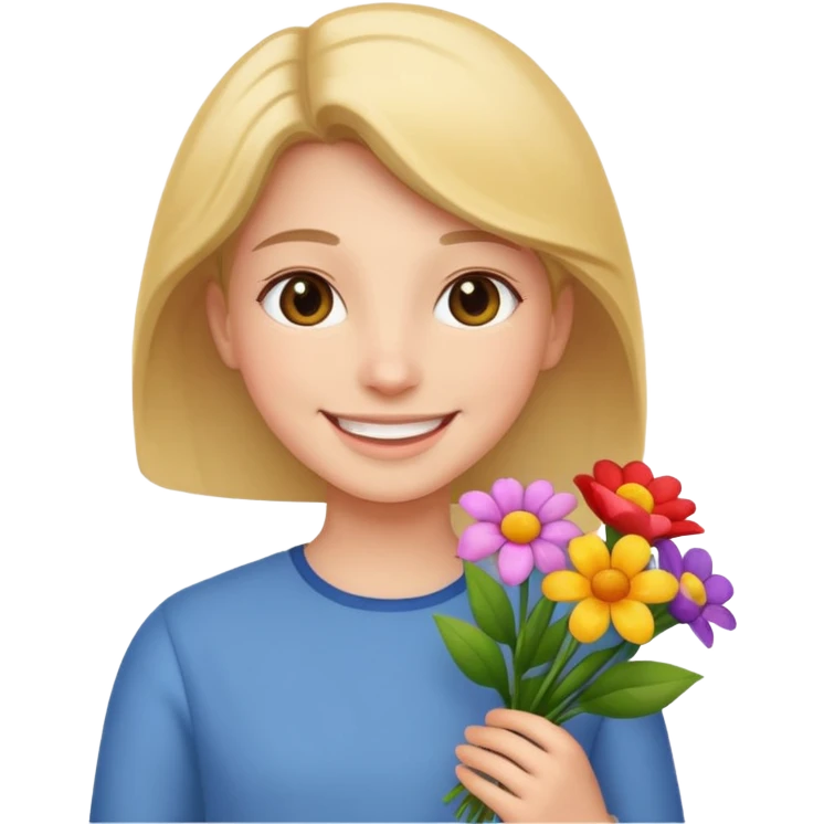 holding flowers emoji