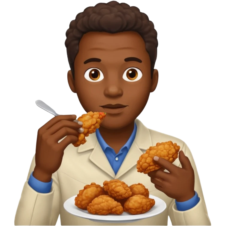 Black guy eating fried chicken  emoji