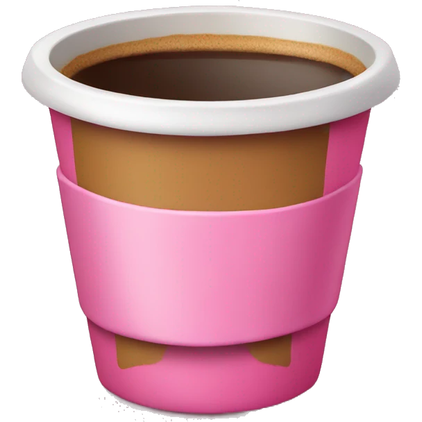 Pink cup with coffee  emoji