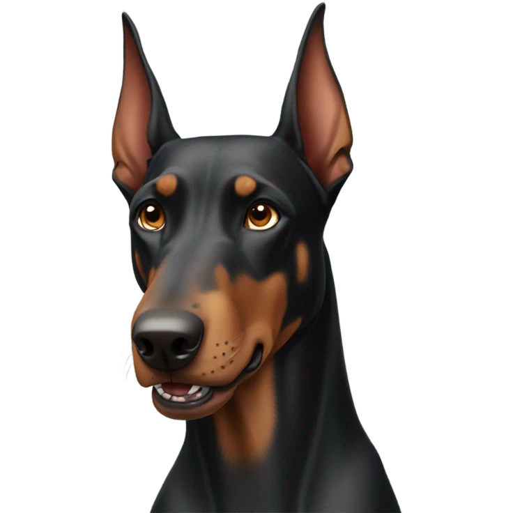 one doberman with one wolf  emoji