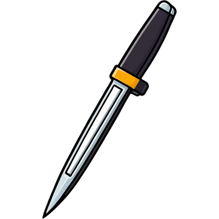a pen with a knife blade, cartoon sticker style emoji