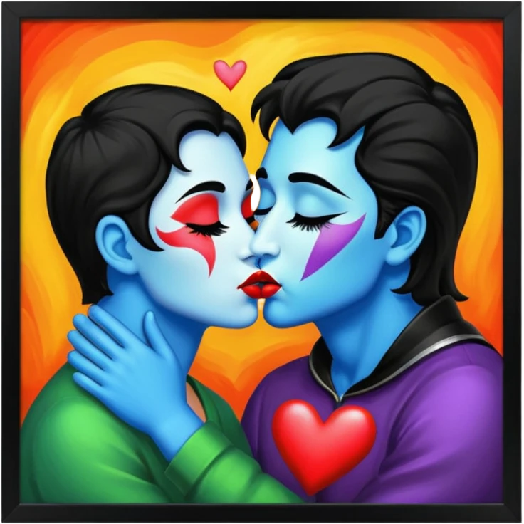 The Kiss in painting frame
















 emoji