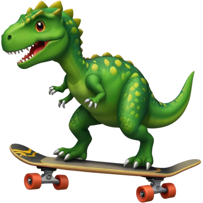 Dinosaur on a skateboard emoji