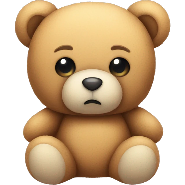 sad cute teddy bear plushie with years emoji