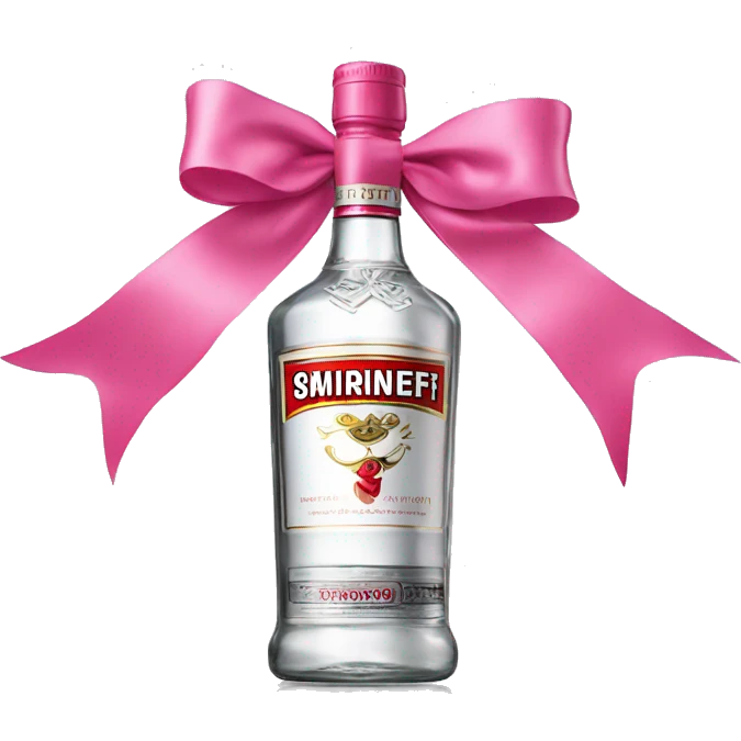 smirnoff vodka bottle with small pink bow on it emoji