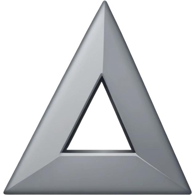 gray triangle parallel to the left, 60 degrees inclined, plain emoji