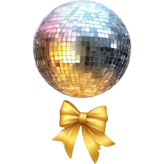 disco ball with bow emoji