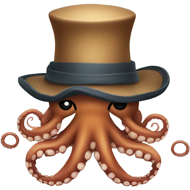 Octopus wearing a hat emoji