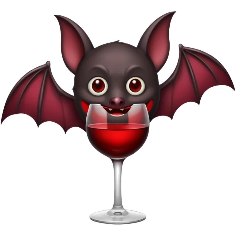 black bat drinking wine emoji