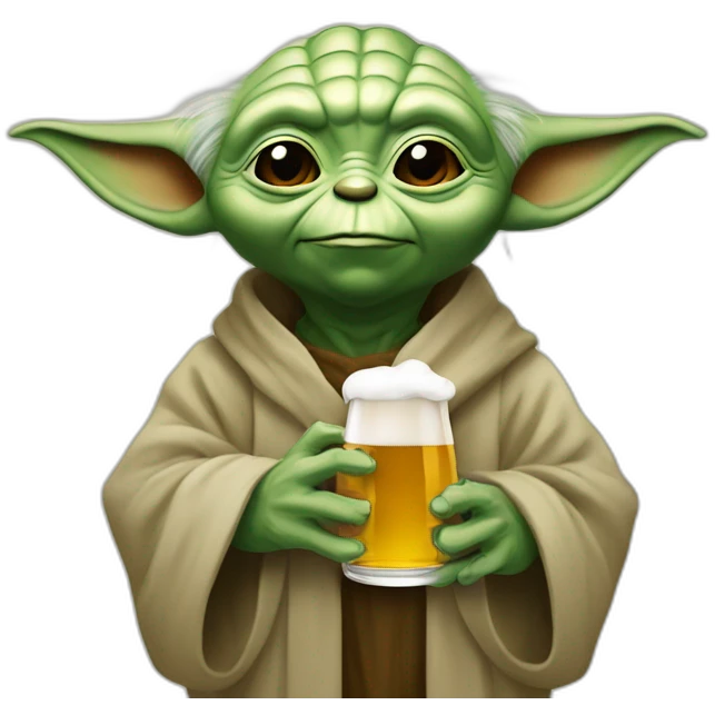 Yoda qui boit une biere emoji