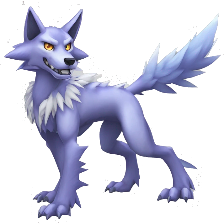  Cool Edgy Digimon-Fakemon-Garurumon-Loogamon-Dorulumon-Wolf full body emoji