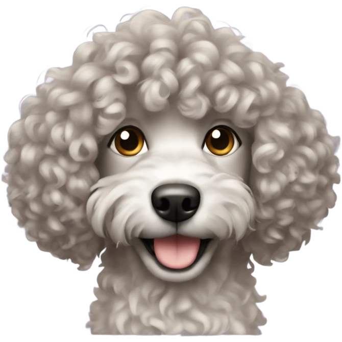 Curly hair dog emoji