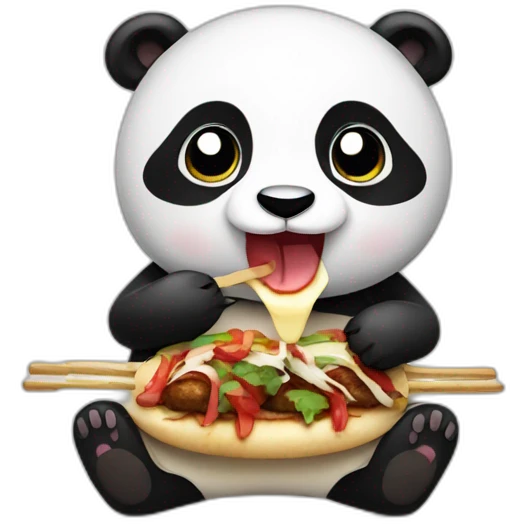 Panda eating Kebab emoji