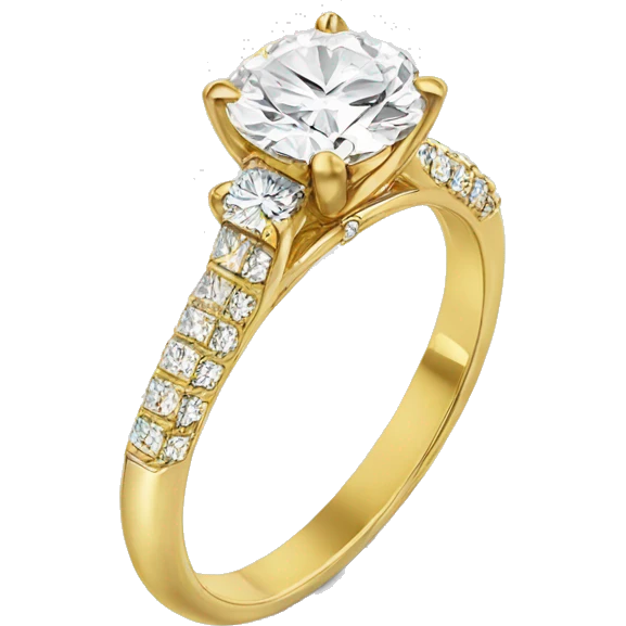 yellow gold diamonds engagement ring emoji
