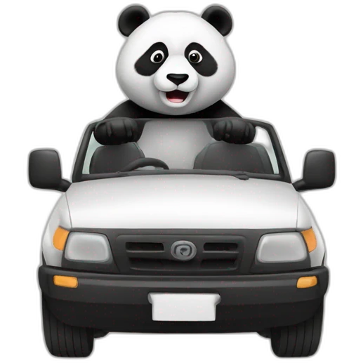 Panda bear driving emoji