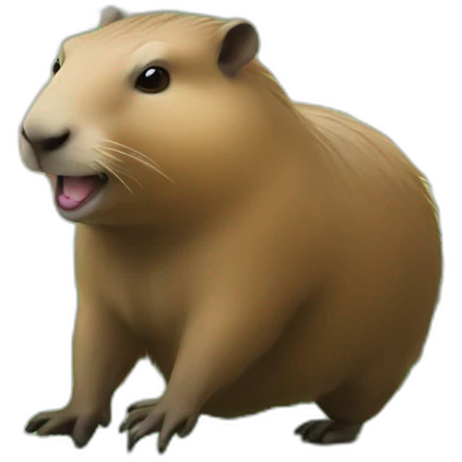 A capybara playing football table emoji