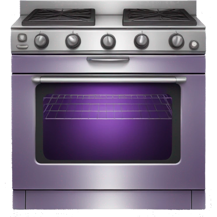 Realistic Metallic royal purple oven isolated.  emoji