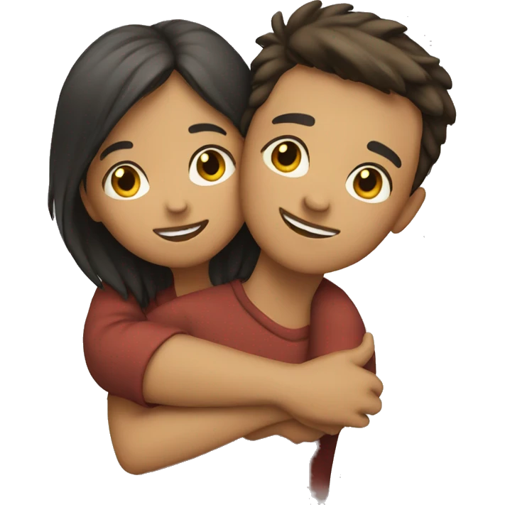 boy and girl hugging emoji