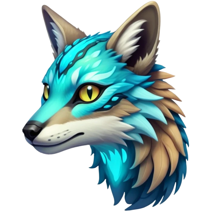 Exotic futuristic bioluminescent translucent transparent lush warm-colored neon-glowing iridescent Fakémon-Fionbri-Vernid-Sergal-Genet-creature emoji