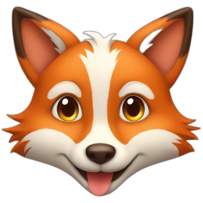smiled fox with hearts emoji
