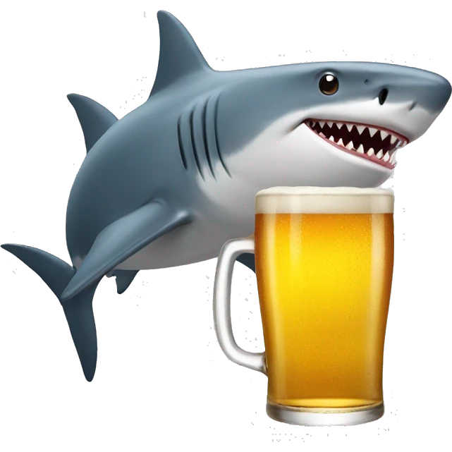 Shark drinking a beer emoji