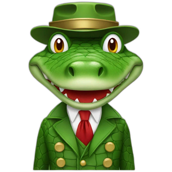 crocodile with fez hat emoji