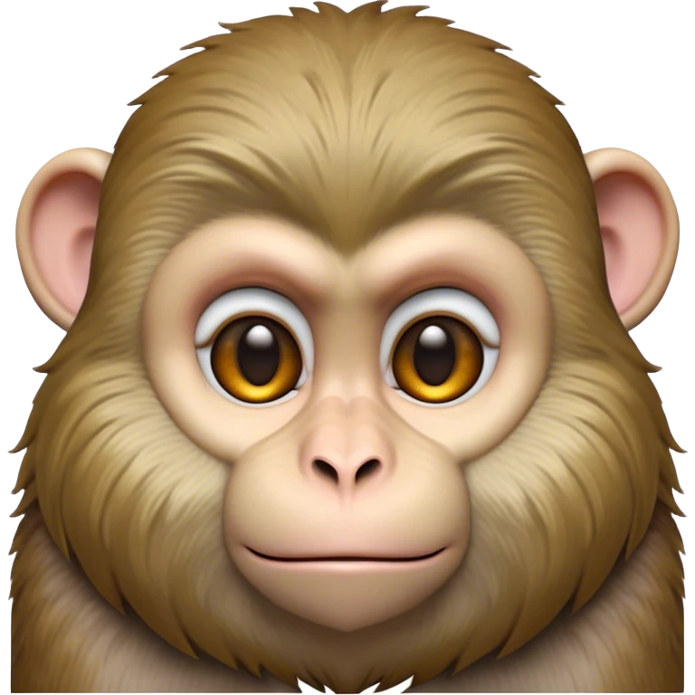Cinematic Noble Macaque Portrait Emoji, Poised and regal, with a smart, agile build and expressive, deep-set eyes, adorned with soft, detailed fur and a dignified expression, Simplified yet sharp and sophisticated features, highly detailed, glowing with a soft, natural radiance, high shine, intelligent and commanding, stylized with an air of primate nobility, focused and alert, soft glowing outline, capturing the essence of a watchful and confident guardian that appears ready to leap out of the screen with effortless authority! emoji