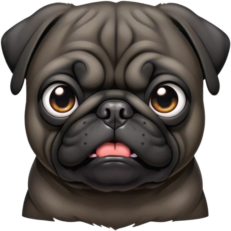 angry black pug emoji