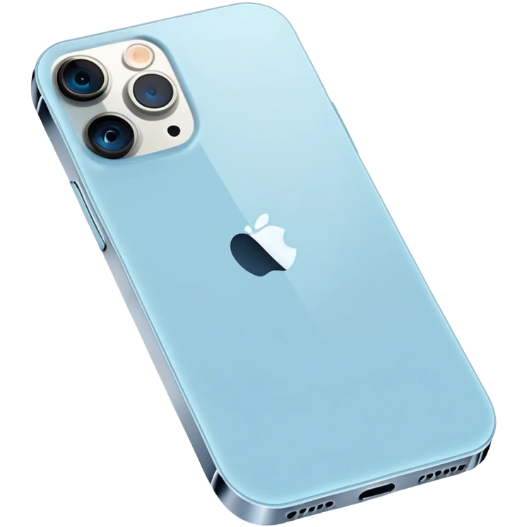 iPhone 13 Pro in light blue colour emoji