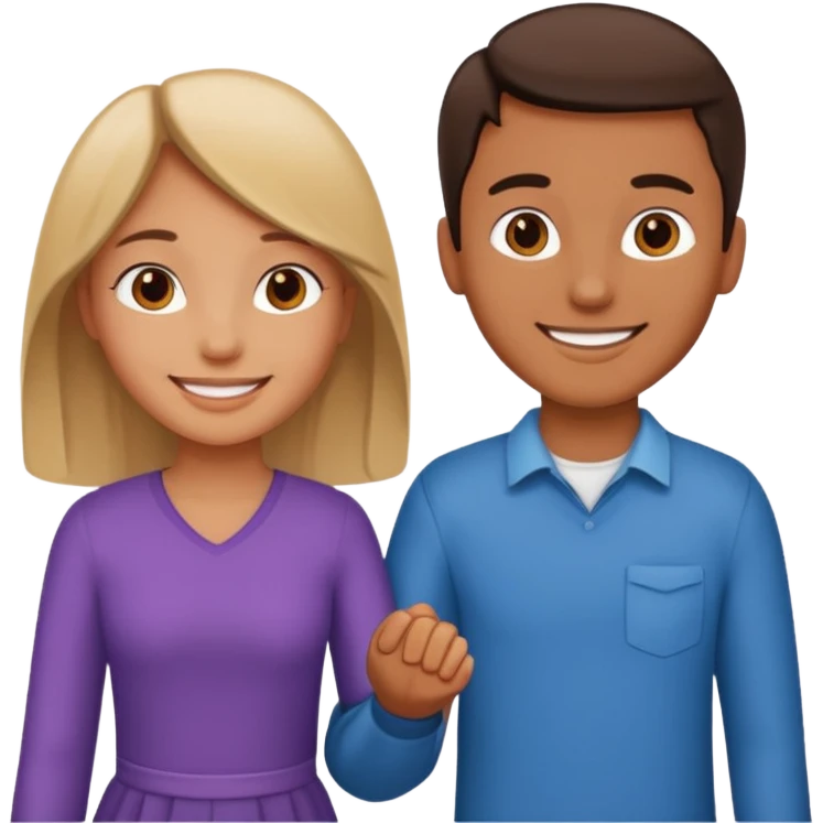 A girl and a man holding hands emoji