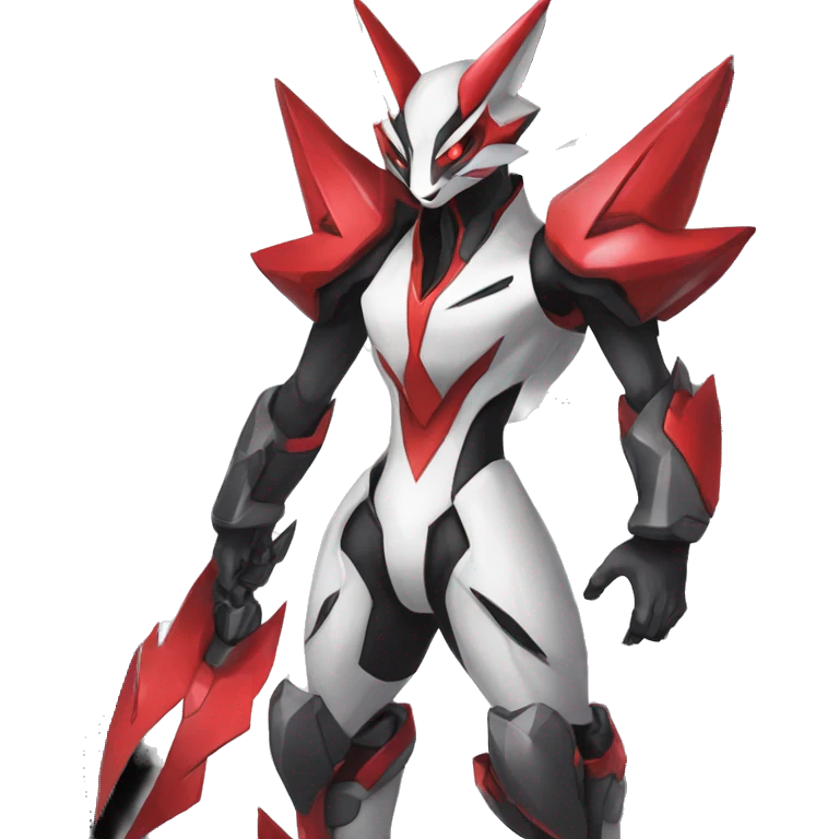  Cool Edgy Futuristic Black White Red Zangoose-Digimon-Medabot-Mecha full body emoji