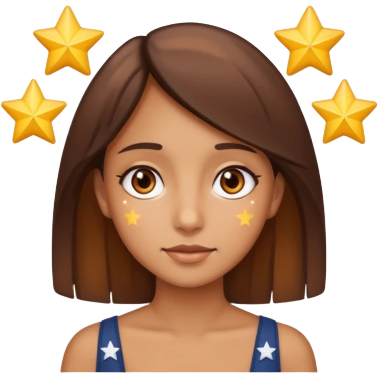 Arap esmer bir kız gözlerinde yıldız var iphone emojisi gibi  emoji